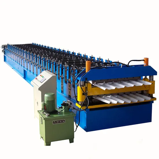 Máquina formadora de rollos de paneles de tejas de doble capa de chapa de techo corrugado de acero de hierro y chapa para techos Ibr