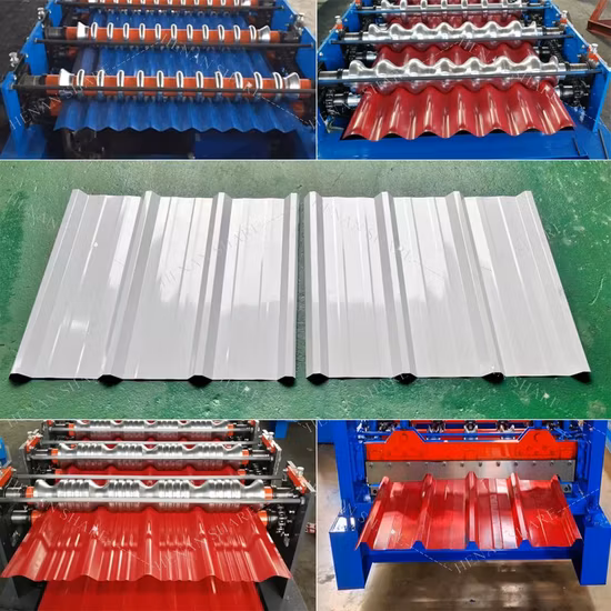 China Revestimiento de pared Perfil de acero de doble capa Techos de metal de zinc Techo de tejas esmaltadas Prensa Chapa de hierro Fabricación de doblado Rollo de techo en frío Precio de la máquina